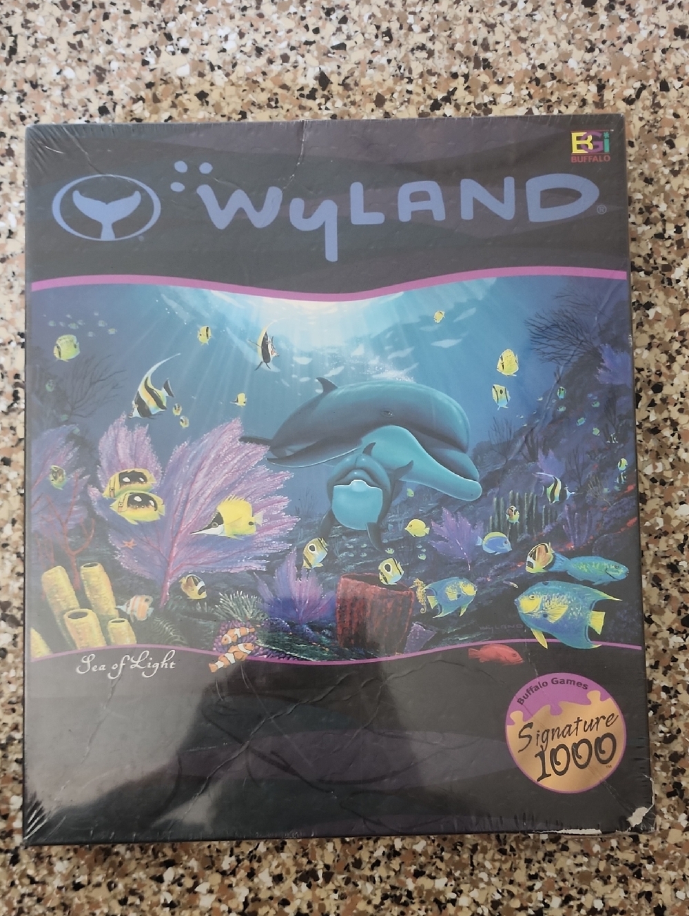 Wyland "Sea of Light" Ocean Puzzle - Blue & Purple Artwork Dolphins